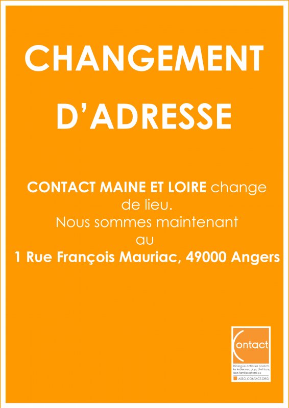 Changement d'adresse CONTACT